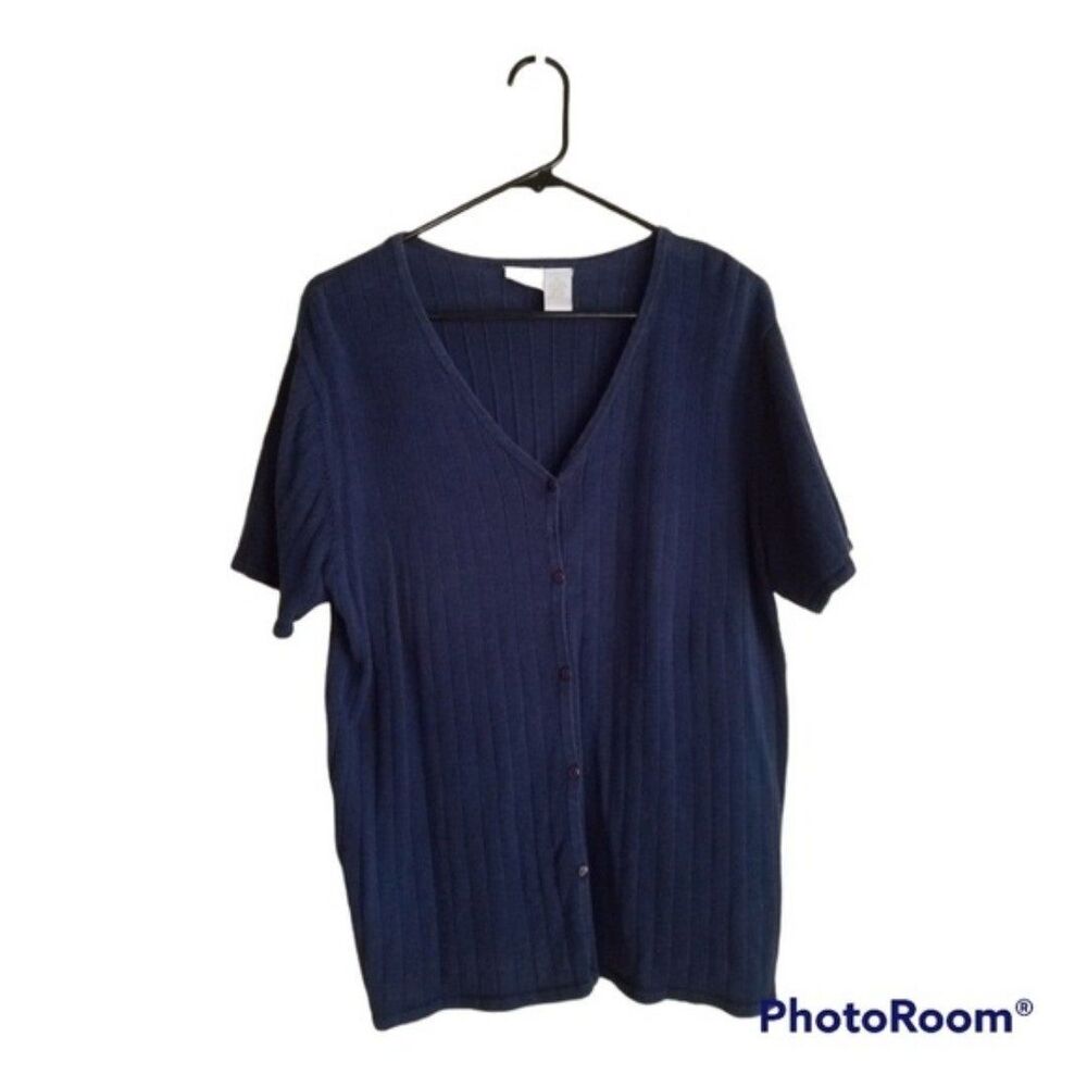 Cherokee Navy Button Up Sweater Size XL
